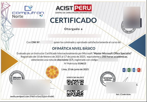 Como sacar certificado de computacion u ofimatica office basico de forma rapida